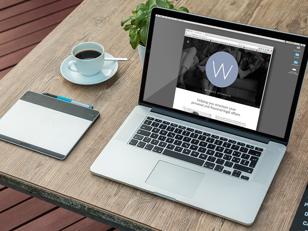 Wilson's Attorneys: website design on laptop screen