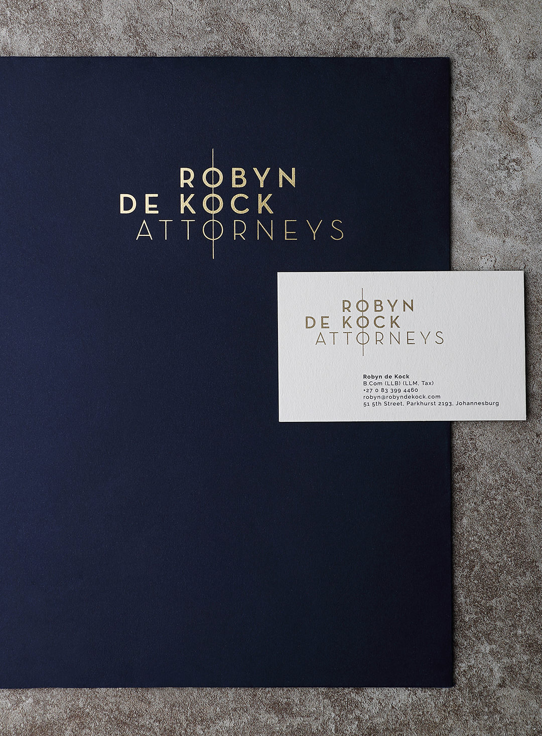 Robyn De Kock Attorneys business card and envelope design. By MR.SMiTH