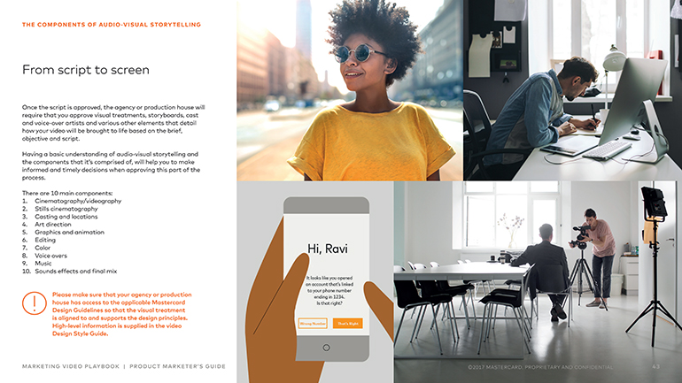Mastercard Product Marketer's Guide: page design