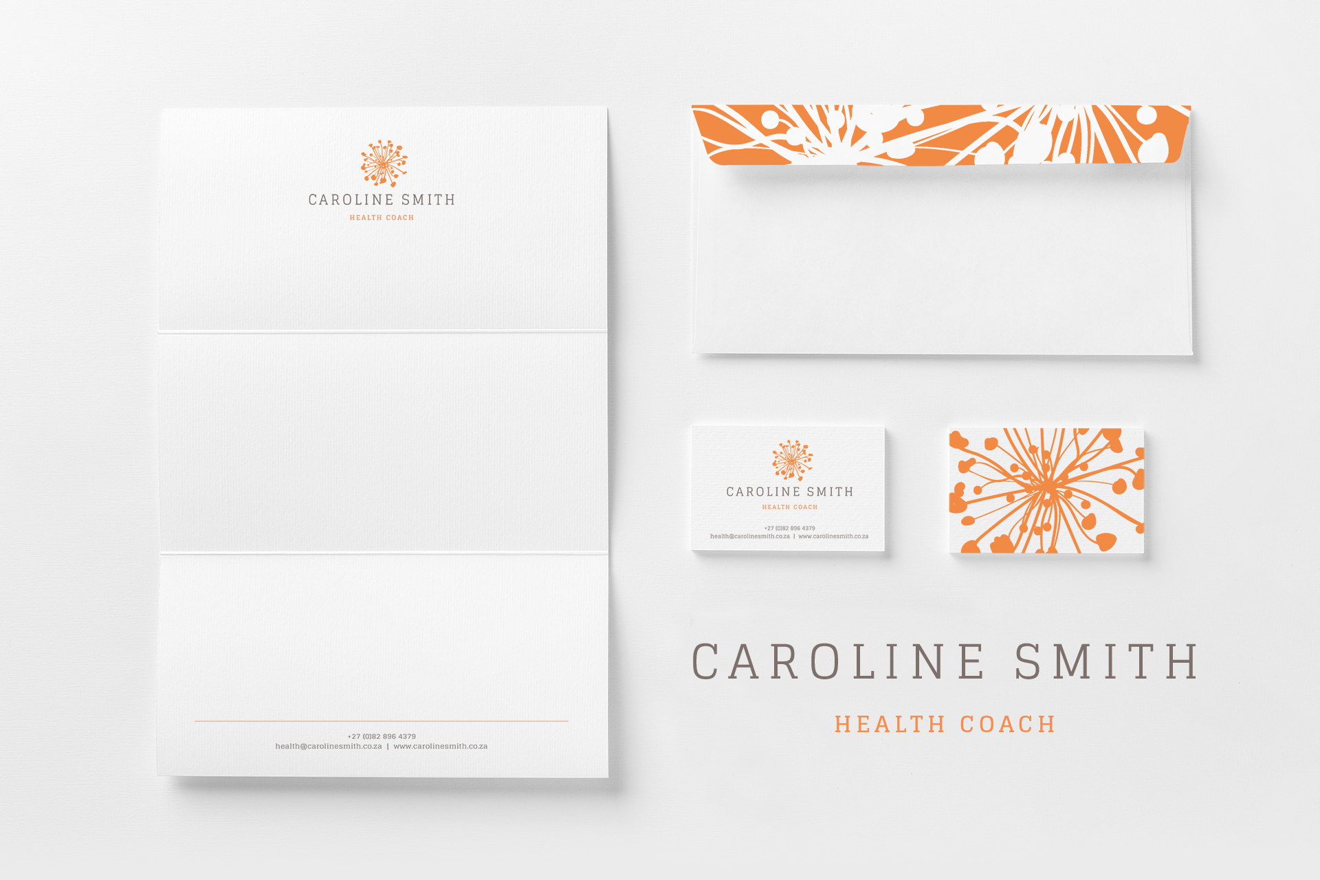 Caroline Smith Health Coach stationery..