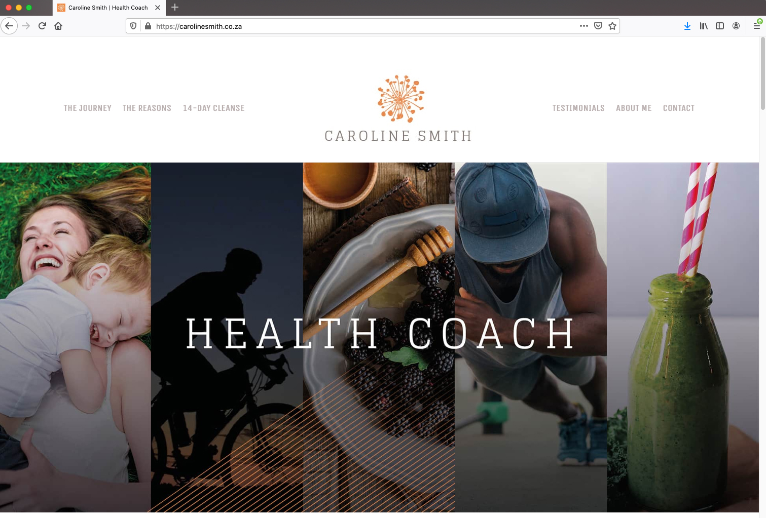 Caroline Smith Health Coach: typical website page