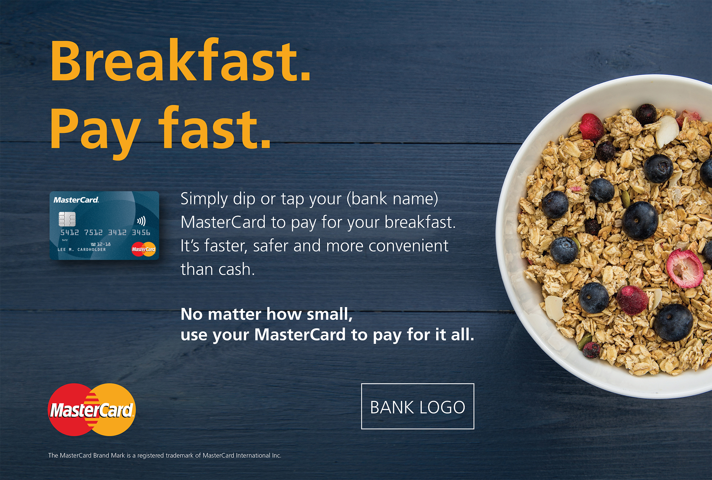 MasterCard Everyday campaign: visual of a bowl of muesli