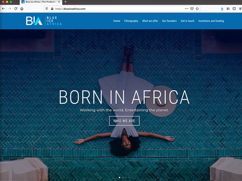 Blue Ice Africa website homepage