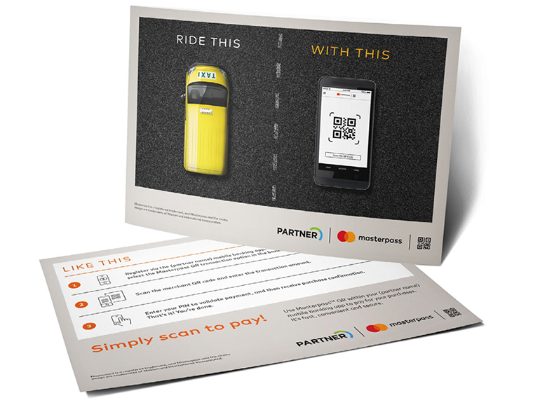 Masterpass marketing postcards