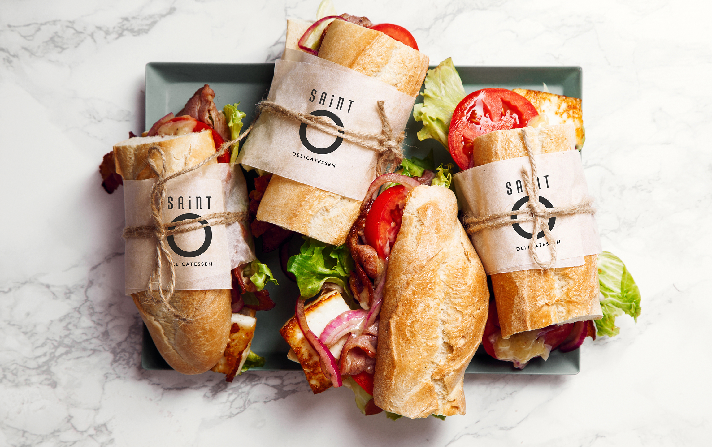 Saint O Delicatessen sandwich packaging