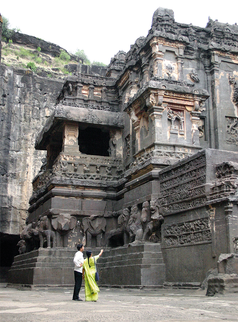 Ellora Caves in India, photograph by Russ Smith